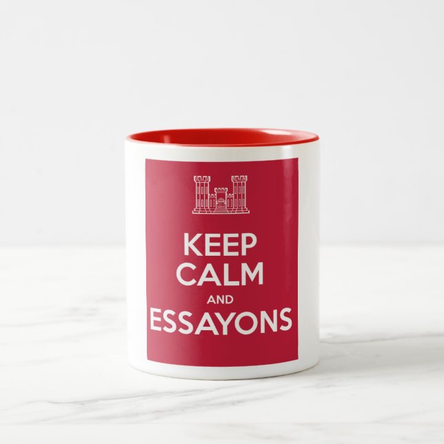 Behalten Sie Ruhe und Essayons Kaffee-Tasse Zweifarbige Tasse (Mittel)