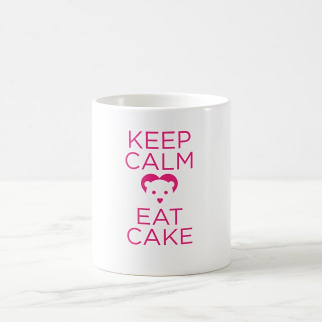Behalten Sie Ruhe und essen Sie Tasse des (Mittel)