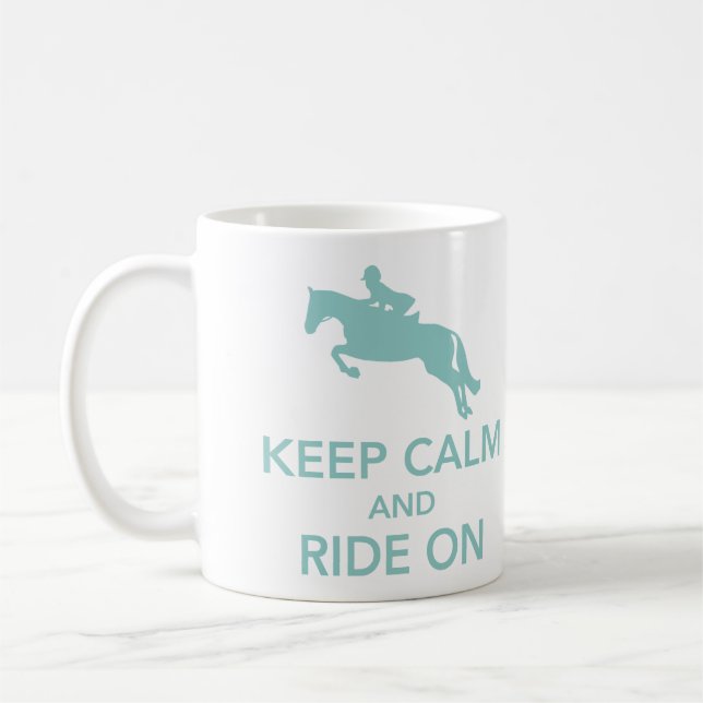 Behalten Sie Ruhe und fahren Sie auf Kaffeetasse (Links)