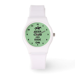 Behalten Sie Ruhe und fahren Sie auf Pferd Armbanduhr