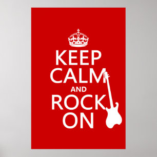 Behalten Sie Ruhe und Felsen auf (Gitarre) Poster