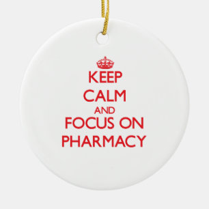 Behalten Sie Ruhe und Fokus auf Apotheke Keramik Ornament