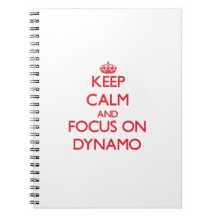 Behalten Sie Ruhe und Fokus auf Dynamo Notizblock