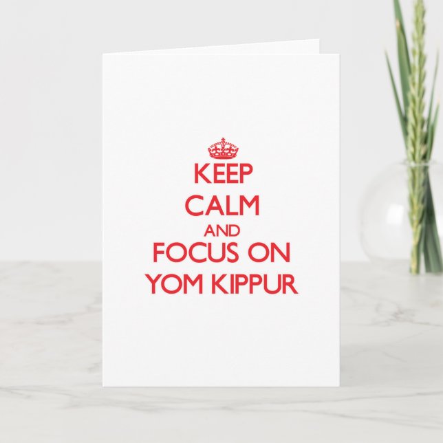 Behalten Sie Ruhe und Fokus auf Jom Kippur Karte (Vorderseite)