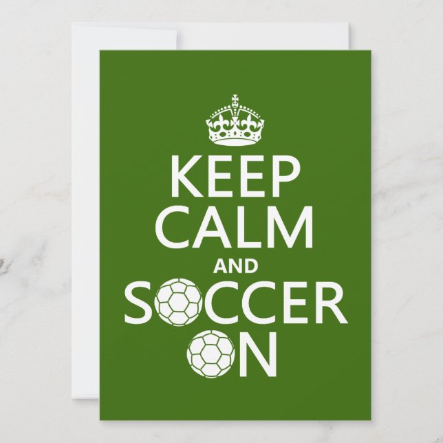 Behalten Sie Ruhe und Fußball an Einladung (Vorderseite)