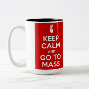 Behalten Sie Ruhe und gehen Sie anzuhäufen Zweifarbige Tasse