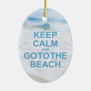 Behalten Sie Ruhe und gehen Sie zum Strand Keramikornament
