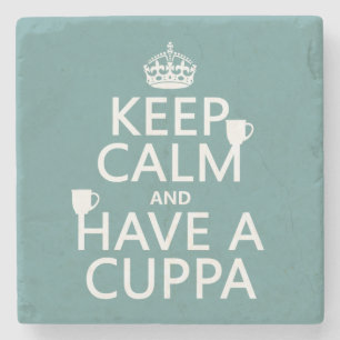 Behalten Sie Ruhe und haben Sie ein Cuppa - alle Steinuntersetzer