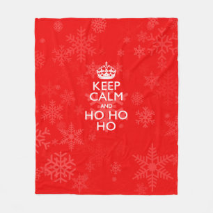 Behalten Sie Ruhe und Ho Ho Ho auf Schneeflocken Fleecedecke