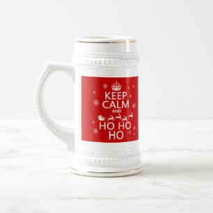 Behalten Sie Ruhe und Ho Ho Ho Bierglas