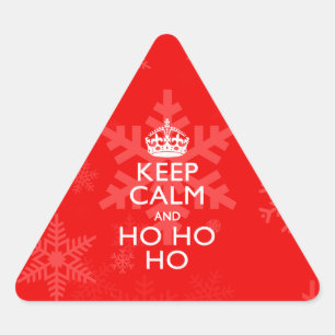 Behalten Sie Ruhe und Ho Ho Ho Dreieckiger Aufkleber