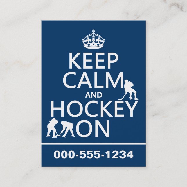 Behalten Sie Ruhe und Hockey auf (in irgendeiner Visitenkarte (Vorderseite)