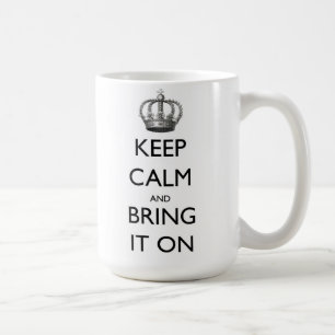 Behalten Sie Ruhe und holen Sie sie an Kaffeetasse