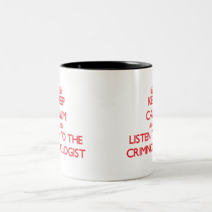 Behalten Sie Ruhe und hören Sie auf den Zweifarbige Tasse