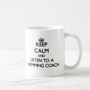 Behalten Sie Ruhe und hören Sie auf einen Kaffeetasse