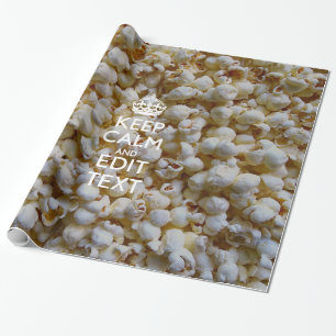 BEHALTEN Sie RUHE UND Ihren Text auf Popcorn Geschenkpapier