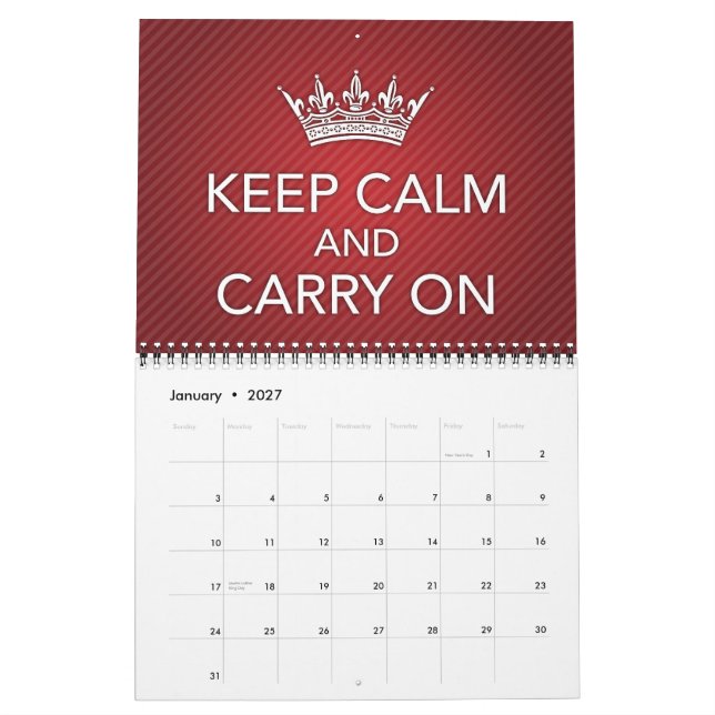 Behalten Sie Ruhe und… Kalender (Jan 2027)