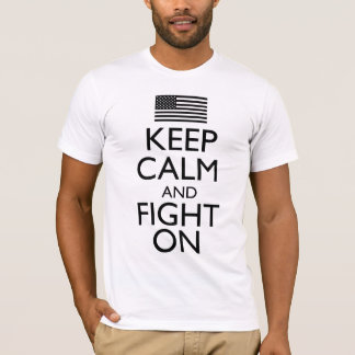 Behalten Sie Ruhe und kämpfen Sie auf Schwarzweiss T-Shirt