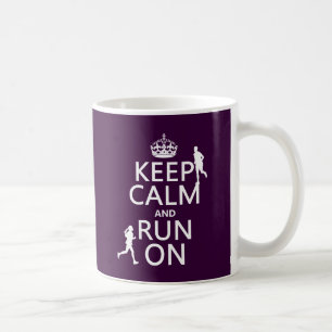 Behalten Sie Ruhe und laufen Sie auf Kaffeetasse