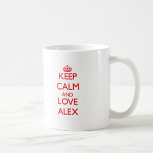 Behalten Sie Ruhe und Liebe Alex Kaffeetasse