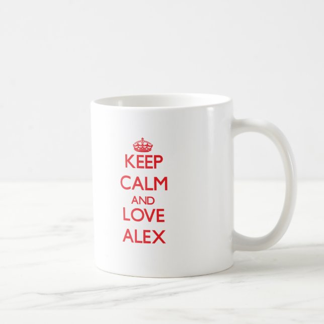 Behalten Sie Ruhe und Liebe Alex Kaffeetasse (Rechts)