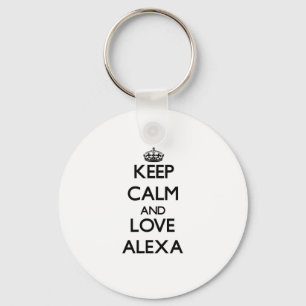 Behalten Sie Ruhe und Liebe Alexa Schlüsselanhänger