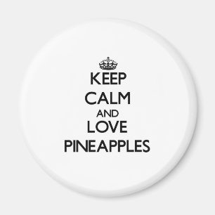 Behalten Sie Ruhe und Liebe Ananas Magnet