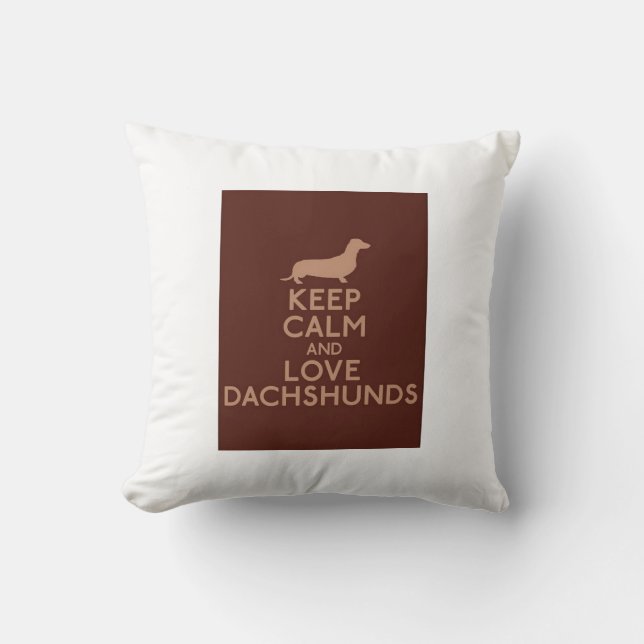 Behalten Sie Ruhe-und Liebe-Dackeln Kissen (Vorderseite)