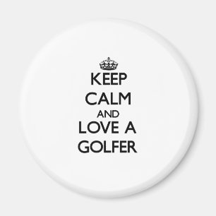 Behalten Sie Ruhe und Liebe ein Golfspieler Magnet