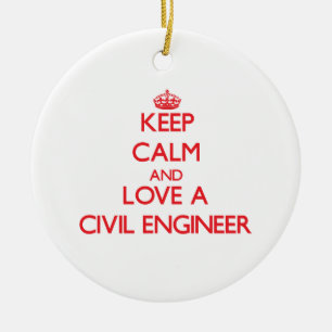 Behalten Sie Ruhe und Liebe ein ziviler Ingenieur Keramik Ornament