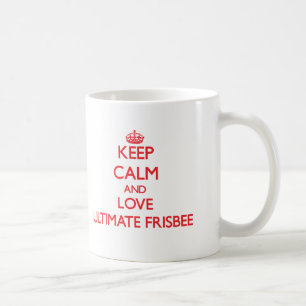 Behalten Sie Ruhe und Liebe entscheidenden Frisbee Kaffeetasse