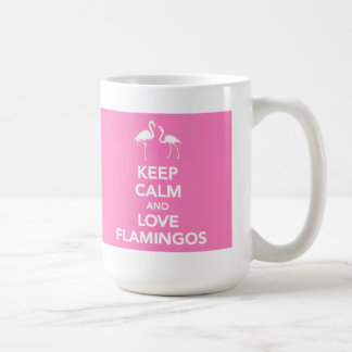 Behalten Sie Ruhe-und Liebe-Flamingo-Tasse Kaffeetasse