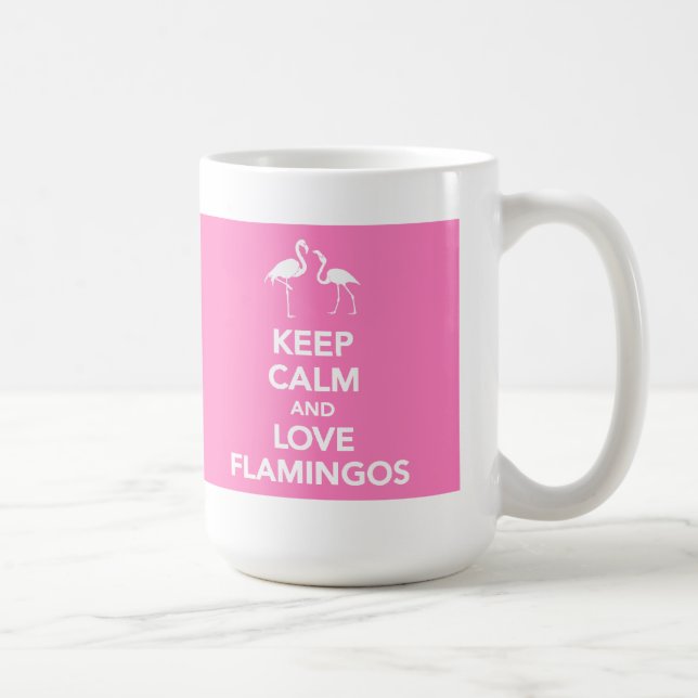 Behalten Sie Ruhe-und Liebe-Flamingo-Tasse Kaffeetasse (Rechts)