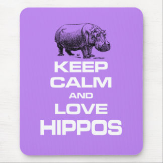 Behalten Sie Ruhe-und Liebe-Flusspferde Hippotamus Mousepad