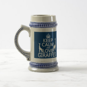 Behalten Sie Ruhe-und Liebe-Giraffen - alle Farben Bierglas