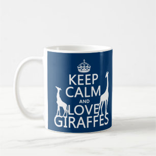 Behalten Sie Ruhe-und Liebe-Giraffen - alle Farben Kaffeetasse