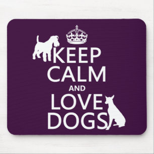 Behalten Sie Ruhe-und Liebe-Hunde - alle Farben Mousepad