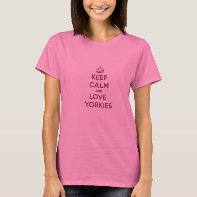 Behalten Sie Ruhe und Liebe Ihre Yorkie Lang-Hülse T-Shirt (Vorderseite)