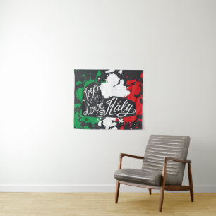 Behalten Sie Ruhe und Liebe Italien Wandteppich
