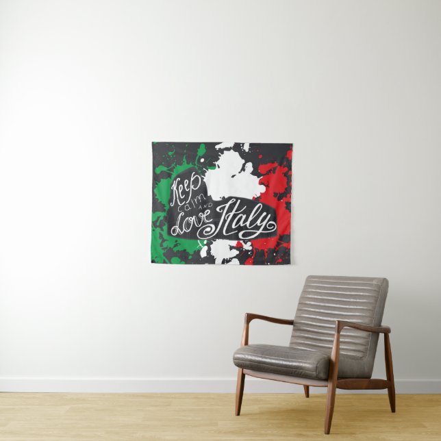 Behalten Sie Ruhe und Liebe Italien Wandteppich (Beispiel (Horizontal))