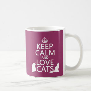Behalten Sie Ruhe-und Liebe-Katzen Kaffeetasse