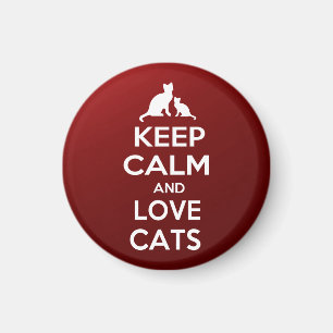Behalten Sie Ruhe-und Liebe-Katzen Magnet