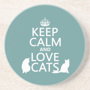 Behalten Sie Ruhe-und Liebe-Katzen Untersetzer