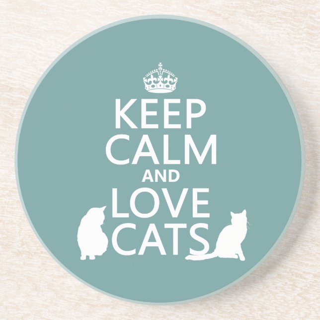 Behalten Sie Ruhe-und Liebe-Katzen Untersetzer (Vorne)