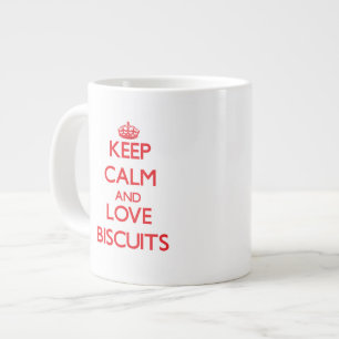 Behalten Sie Ruhe und Liebe Kekse Jumbo-Tasse