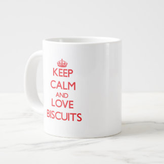 Behalten Sie Ruhe und Liebe Kekse Jumbo-Tasse