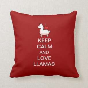 Behalten Sie Ruhe-und Liebe-Lamas Kissen