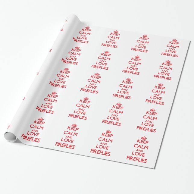 Behalten Sie Ruhe und Liebe Leuchtkäfer Geschenkpapier (Ungerollt)