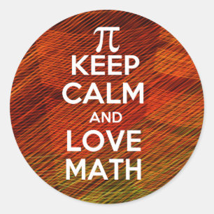 Behalten Sie Ruhe und Liebe-Mathe Runder Aufkleber