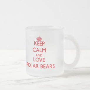 Behalten Sie Ruhe und Liebe polare Bären Mattglastasse